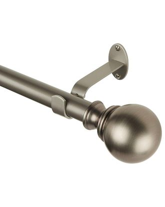 Elrene Cordelia Single Curtain Rod With Globe Ball Finial