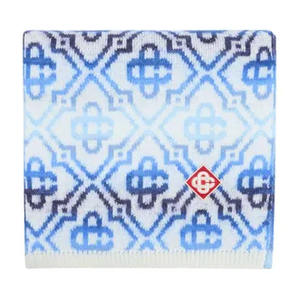 Casablanca Space Dye Monogram Wool Scarf - Blue