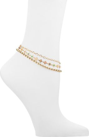 BP. Set of 3 Assorted Chain Anklets in Gold Multi at Nordstrom
