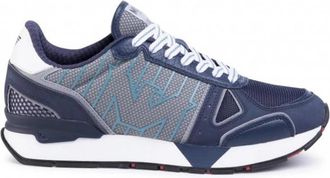 Emporio Armani Polyester Sneakers - Heren - Sneakers - Blauw - 42 EU - Polyester - Schoenen