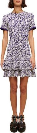 Maje Responsa Floral Ruffle Dress in Onirique at Nordstrom Rack, Size 10 Us / 42 Eu