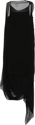 Staud Vestido Midi de Cuello Alto Drapeado - Dresses - Mujer - Negro - M