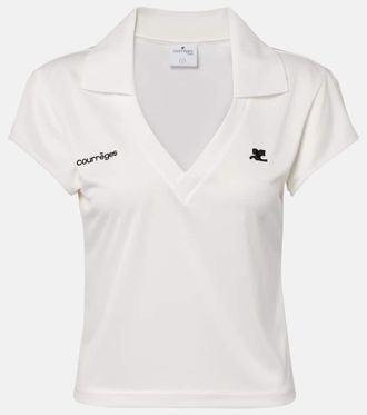 Courr&egrave;ges Logo jersey polo shirt