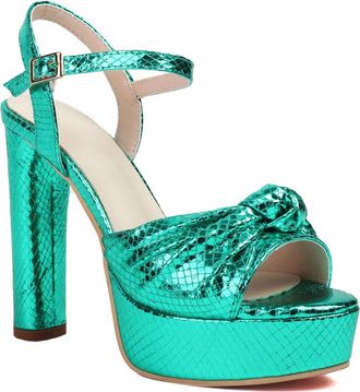Generic Womens Peep Toe Slingback Wedding Sandals Block High Heel Platform Pumps Ankle Strap Evening Party Prom Shoes,Green,5.5 UK