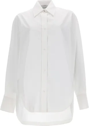 Sportmax Optic White Pure Cotton Poplin Tunic Top