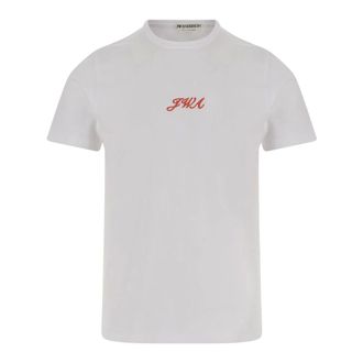 J.W.Anderson Tops, Dames, Wit, XS, Katoen, Katoenen T-shirt met Logo