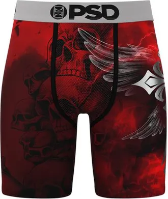 PSD Mens Graphic Briefs - Black/Red/Silver Size XL