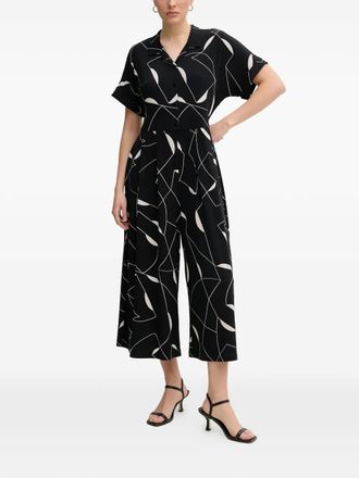 Joseph Ribkoff patterned jumpsuit - women - Polyester/Elastane - 46 - Black