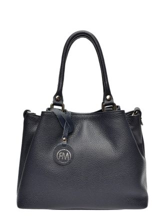 Roberta M Blauw Rundleer Tas