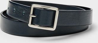 Simons Womens Square-buckle leather belt