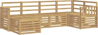 vidaXL Conjunto De Sof&aacute;s De Exterior 6 Uds. Blanco Poli&eacute;ster Vidaxl