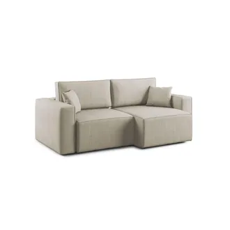 Divani.Store Morfeo Sof&aacute; Con Asiento Extra&iacute;ble En Tela Impermeable 180 Cm Crema