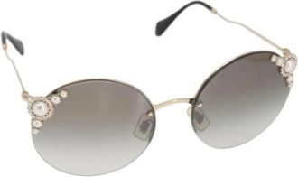 Miu Miu Pre-owned Accessories, female, Yellow, Size: ONE SIZE Pre-owned Metal Sunglasses