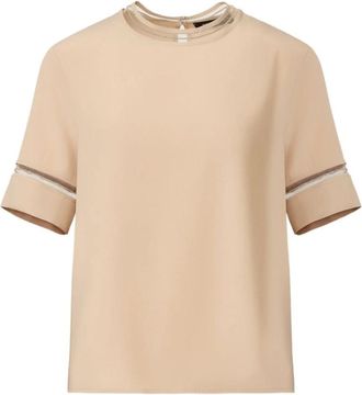 Fabiana Filippi Cr&ecirc;pe de Chine Top - Dames - T-shirts - Grijs - XS - Tops