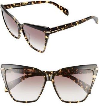 Rag & Bone 59mm Gradient Cat Eye Sunglasses in Dark Havana at Nordstrom Rack