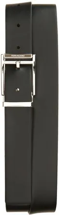 Ferragamo Reversible Leather Belt in Soy Seed Nero at Nordstrom, Size 105