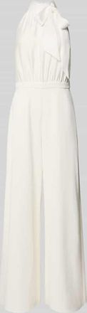 Swing Jumpsuit mit Schleifen-Applikation in Offwhite, Gr&ouml;&szlig;e 34