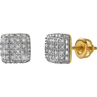 LuvMyJewelry Saudade 10K Yellow Gold Diamond Unisex Earrings - 0.19 Cts at Nordstrom