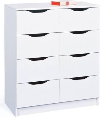 Dmora C&oacute;moda Dhom, 8 Cajones, 80x91x40h Cm Blanco
