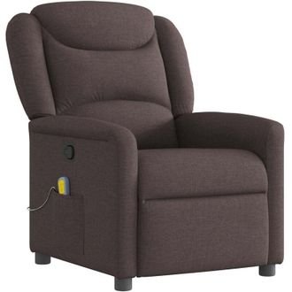 vidaXL Vidaxl - Sill&oacute;n De Masaje Reclinable De Tela Marr&oacute;n Oscuro
