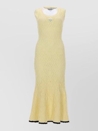 Self Portrait knit midi dress sleeveless flared hem