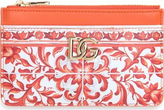 Dolce & Gabbana DG Logo Majolica Print Leather Coin Purse in Ih3Tn Maiolica 6 Orange at Nordstrom