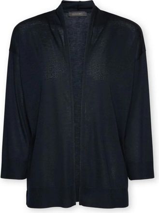 Elena Miro Relaxed Fit Open-Front T-Shirt - Dames - Vesten - Blauw - 2XL - Katoen - Truien & Vesten