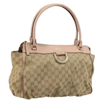 Gucci Pre-owned Handbags, female, Beige, Size: ONE SIZE Pre-owned GG Canvas Shoulder Bag