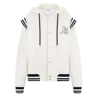 Off-white Off Fleece Varsity Hoodie - male - Off White - Bomber Jackets - White - M - Jackets