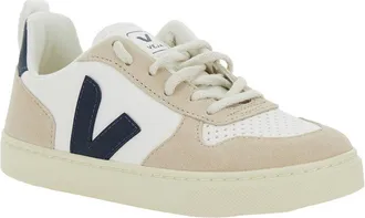 Veja Boys V-10 Sneaker With Suede Inserts White Leather Trainers