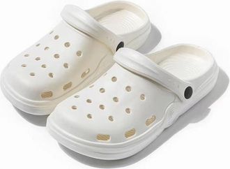 Generic Womens Plus Size Wide Width Flat Slide Sandals Summer Breathable Eva Lightweight Beach Casual Closed-Toe Shoes Hole Cavity Design Size 9 10-11 - Purpl