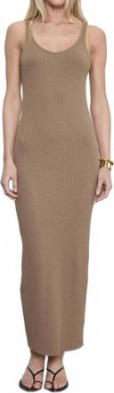 Enza Costa Military Rib Slim Tank Dress In Army