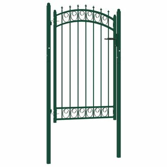 vidaXL Puerta De Valla Con Picos Acero Verde 100x150 Cm Vidaxl