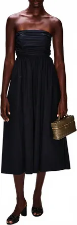 Xirena Clea Strapless Midi Sundress In Black