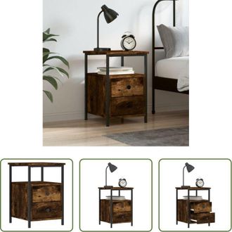 vidaXL Comodino industriale - Comodino Rovere Fumo 34x35,5x50 cm in Legno Multistrato