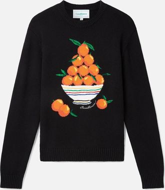 Casablanca Mens CASABLANCA PYRAMIDE DORANGES INTARSIA JUMPER BLACK - Size: 42