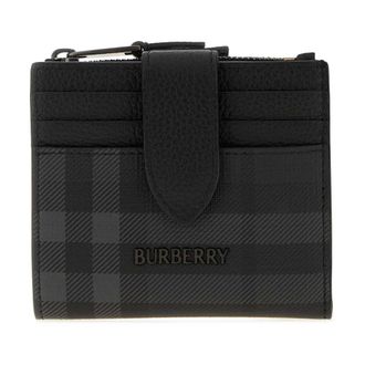 Burberry Printed Canvas Card Holder Mini - Heren - Accessoires - Zwart - Maat: ONE Size Katoen