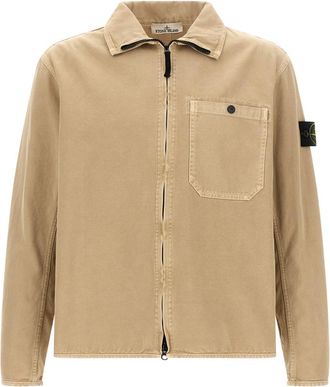 Stone Island Beige Cotton Overshirt