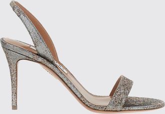 Aquazzura Sandali slingback So Nude in tessuto laminato con tacco alto