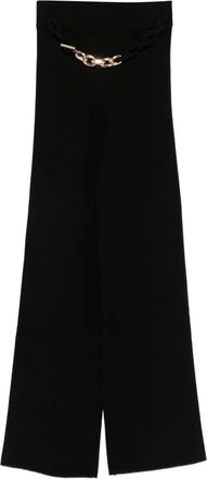 Paco Rabanne chain-embellishment trousers - women - Silk/Cotton/Elastane - S - Black