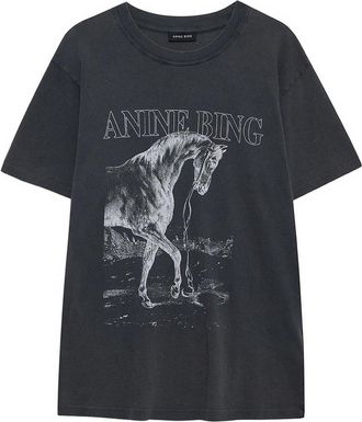 Anine Bing Lili Tee Horse Washed Black