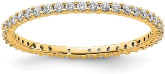 Diamond2Deal 14k Polished Shared Prong 1/2 Ct Diamond Eternity Band Ring
