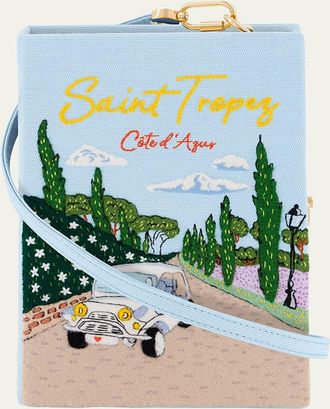 Olympia Le-Tan Saint Tropez Book Clutch Bag with Strap