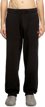 Diesel Cotton pants with metallic Oval D - Pants - Man - Black