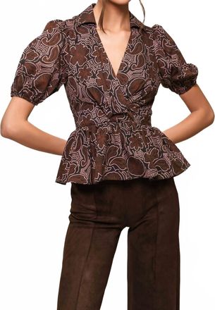 Hutch Fowler Top In Black/copper Rodeo Floral