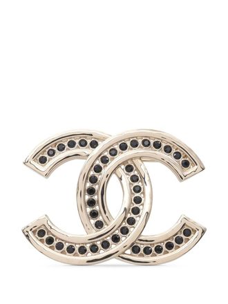 Chanel 2023 CC Gold Plated Rhinestone Brooch costume brooch - women - Gold Plated - One Size