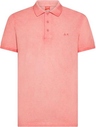 Sun 68 Vintage Wash Piqu&eacute; Polo - Heren - Polos - Roze - S - Katoen - Tops