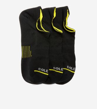 Cole Haan Mens ZER&Oslash;GRAND 3-Pair Liner Socks - Black