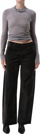 Citizens Of Humanity Ayla Baggy Velvet Pants In Olive Leaf