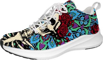 Generic Sugar Skull Rose Print Personalized Sneakers Lightweight Walking Shoes Running Athletic Casual Sneakers